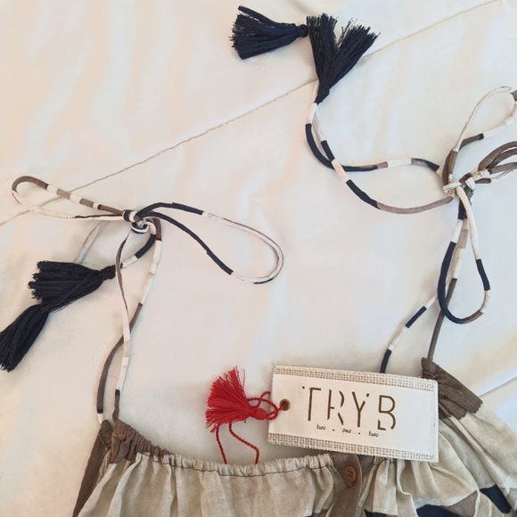 NWT Try B Maxi Dress Scarf Print - Deep Ocean Size Small - Picture 3 of 4